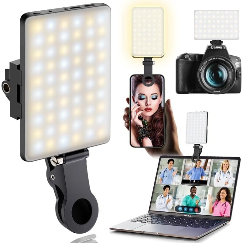 Photography Lighting Description - Lampe LED portable à clipser pour